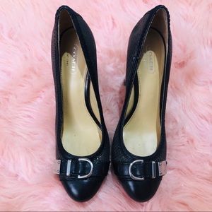 Coach Snake Skin Chunky Heels